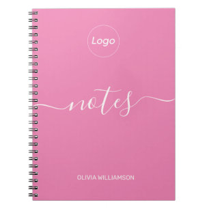 Logo Pink Professional Business Notebook
