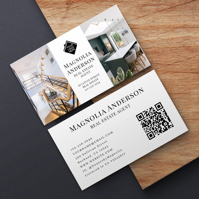 Logo Portfolio Photos Real Estate Agent Business Card (Creator Uploaded)