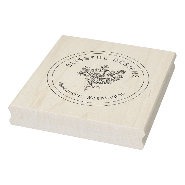 Logo Pretty Design Floral Shop Business Rubber Stamp (Stamp)