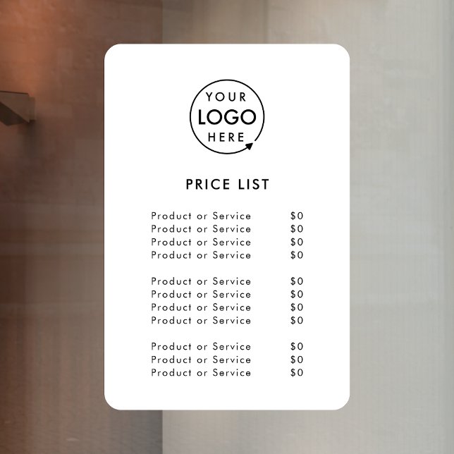 Logo Price List | Business Modern Minimalist White (Creator Uploaded)