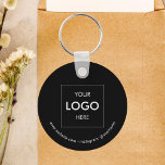 Logo Professional Modern Black Key Ring<br><div class="desc">Add your logo.</div>