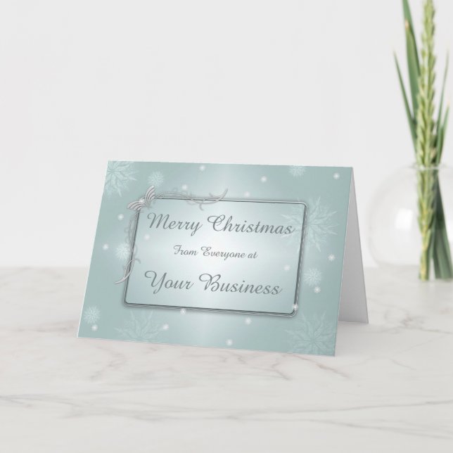 Logo & Promo Business Merry Christmas Greeting Holiday Card (Front)