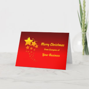 Logo Promo Business Red Gold Merry Christmas Holiday Card