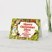 Logo Promo Business Snowman Trees 20xx Christmas