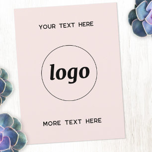 Logo Promotional Business Blush Pink Postcard