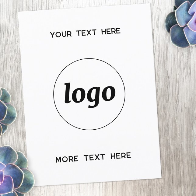Logo Promotional Business Postcard (Logo with custom text business promotional postcard)
