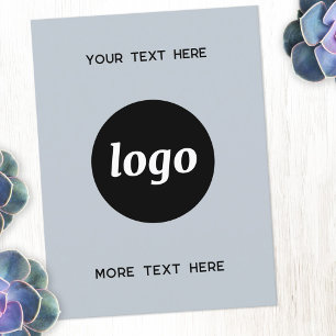 Logo Promotional Business Powder Blue Postcard