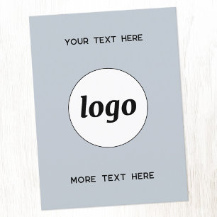 Logo Promotional Business Powder Blue Postcard
