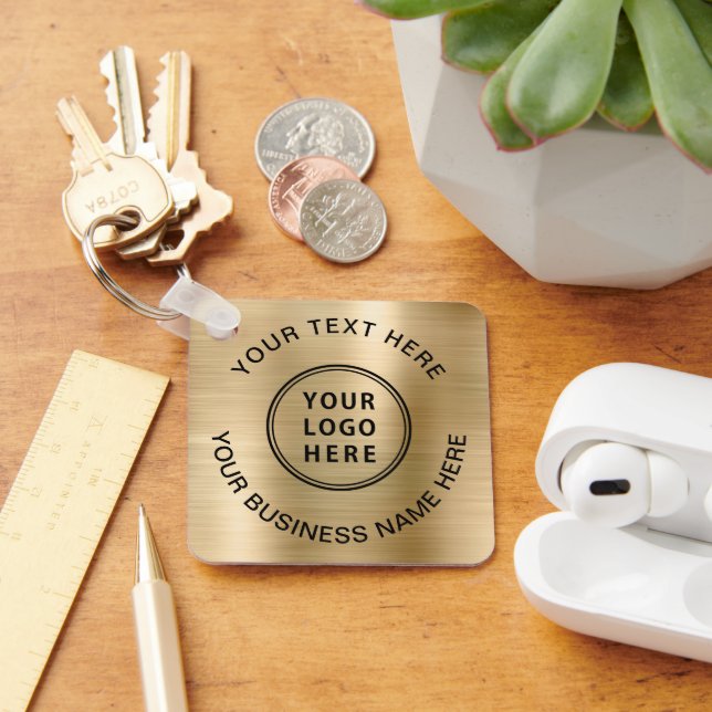 Logo Promotional Gold Key Ring (Desk)