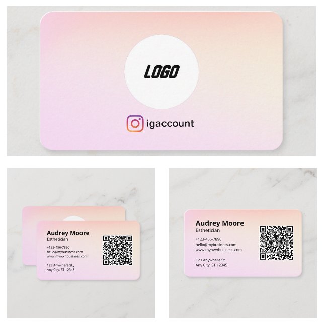 Logo QR Code Aesthetician Professional Business Card (Logo QR Code Esthetician Professional Business Card
)