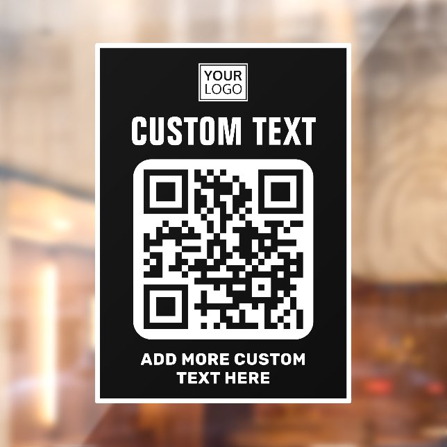 Logo, QR code and custom text black and white (Sheet 2)