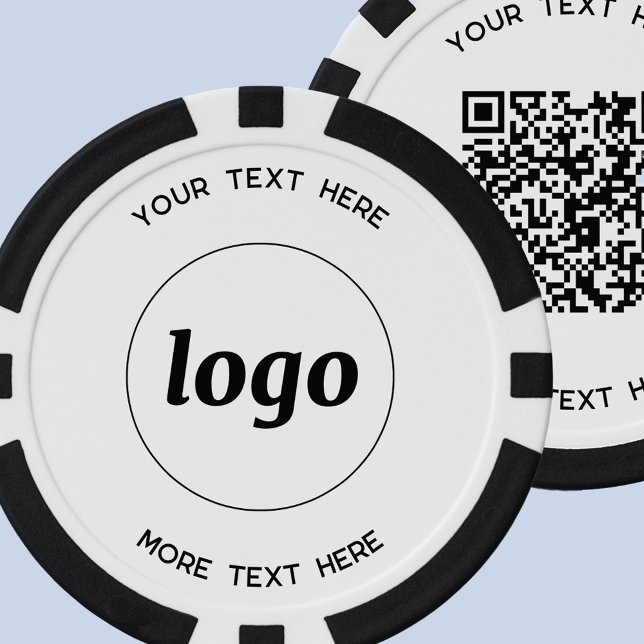 Logo QR code and Text Business Promotional Poker Chips (Logo QR code and custom text business promotional poker chips)