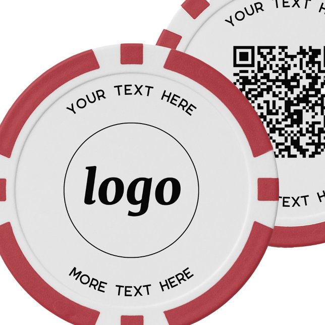 Logo QR code and Text Business Promotional Poker Chips (Logo QR code and custom text promotional business poker chip in choice of color)