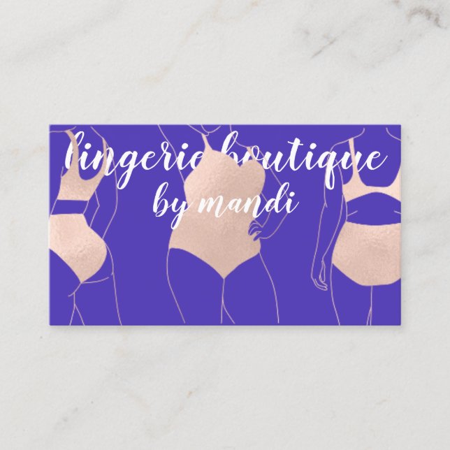 Logo QR Code Bikini Underwear Blue Rose Business Card (Front)