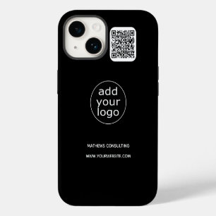 Logo & QR Code Black Business Minimalist iPhone 14 Case
