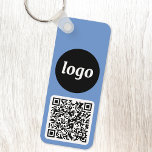 Logo QR Code Blue Business Branding Promotional Key Ring<br><div class="desc">Add your own logo and QR code to this striking minimalist professional design.   Great for staff and employee branding,  or as a promotional product for your employees,  clients and customers. Great as a giveaway at a launch,  trade show or corporate event.</div>