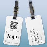 Logo QR Code Business Promotional Luggage Tag<br><div class="desc">Simple logo and QR Code design for your business. Replace the logo, QR code destination URL and name and address details with your own - or leave the back blank. Change the background colour in the design tool to customise. Ideal for as a promotional item to give to clients, customers...</div>