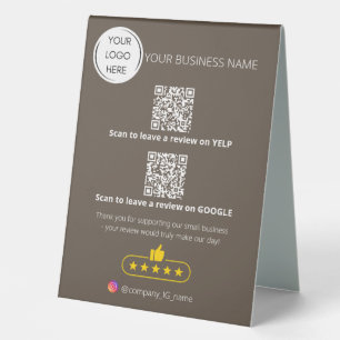 Logo QR code business review GOOGLE and YELP