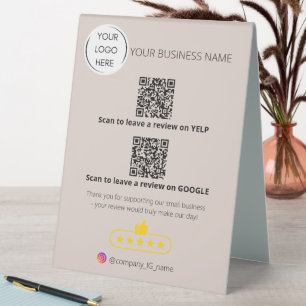 Logo QR code business review GOOGLE and YELP