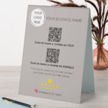 Logo QR code business review GOOGLE and YELP 
