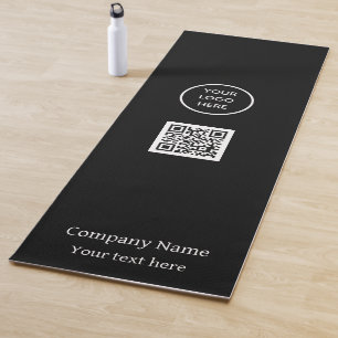 Logo QR Code Company Black Business Gym Simple Yoga Mat