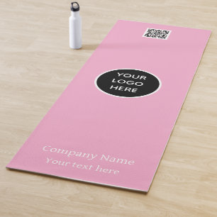 Logo QR Code Company Pink Business Gym Simple Yoga Mat