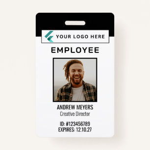 Logo QR Code Corporate Photo Employee ID Badge