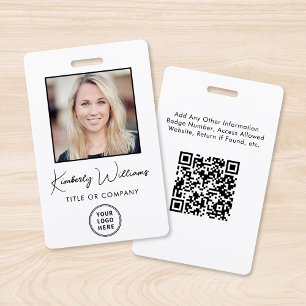 Logo QR Code Employee Photo ID ID Badge