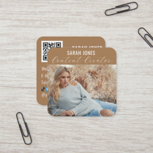 Logo QR Code Influencer Social Media Square Business Card