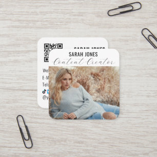Logo QR Code Influencer Social Media Square Business Card