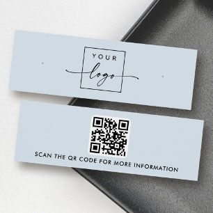 Logo QR code light blue stud earring display card