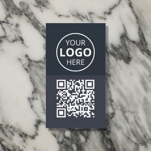Logo QR Code Minimalist Grey Business Card