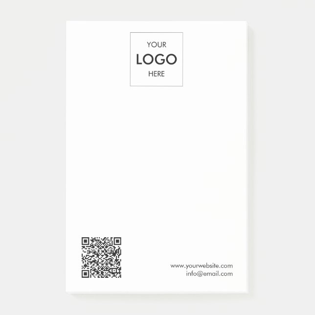 Logo QR Code Minimalist Post-it Notes (Front)