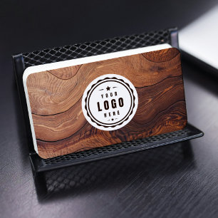 Logo QR Code Modern Wooden Carpentry Construction Business Card