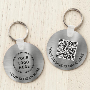 Logo QR Code Promotional Silver Key Ring