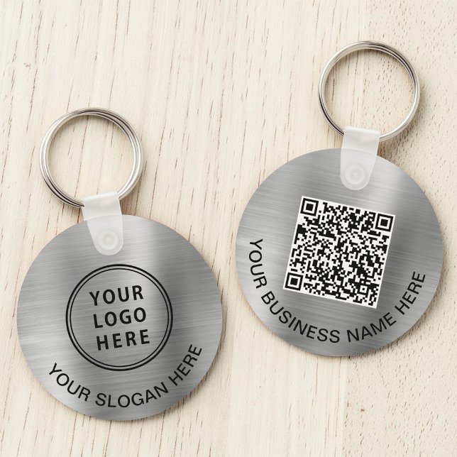 Logo QR Code Promotional Silver Key Ring (Logo QR Code Promotional Silver Keychain)