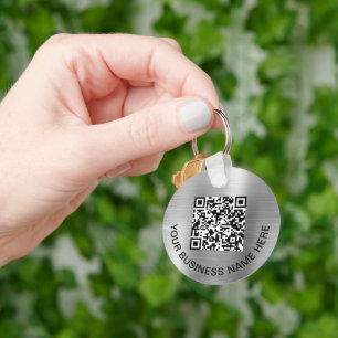 Logo QR Code Promotional Silver Key Ring