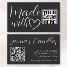  Logo QR Code Simple Kraft Paper Made With Love