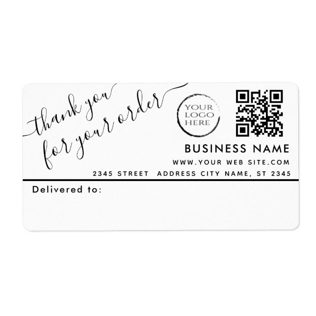 Logo QR code simple thank you business mailing (Front)