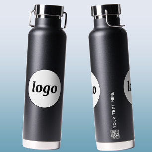 Logo QR Code Text Business Branding Promotional Water Bottle