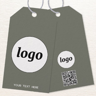 Logo QR Code Text Business Product Price Label Tag