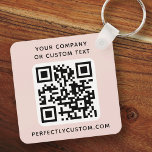 Logo, QR code text double sided light blush pink Key Ring<br><div class="desc">Double sided keychain with your custom logo,  QR code and custom text on a light blush pink or custom colour background. Change fonts and font colours,  move and resize elements with the design tool.</div>