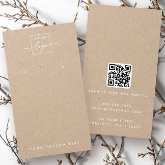 Logo QR Kraft paper earring display card