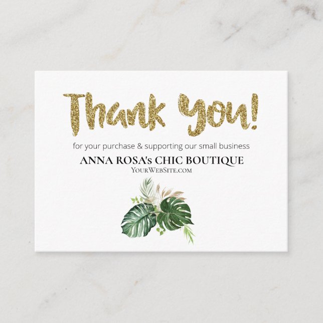 ~  LOGO QR THANK YOU Review BOTANICAL EXOTIC AP8  Enclosure Card (Front)