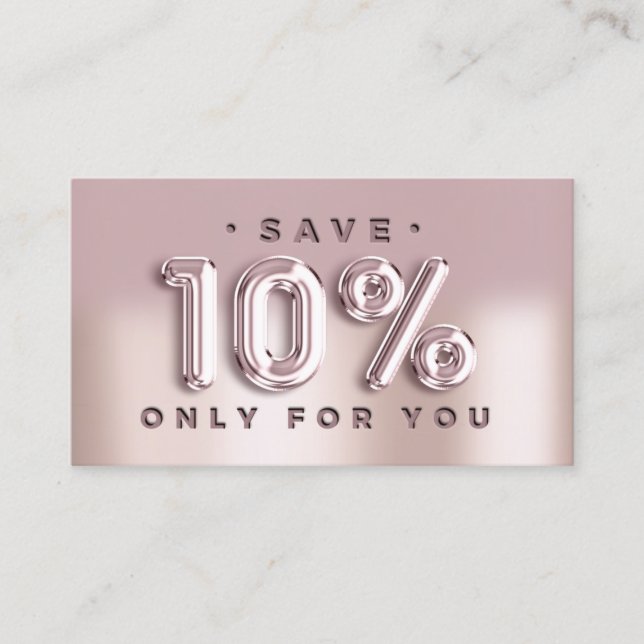 Logo QRCODE 10%OFF Discount Insert Card Rose (Front)