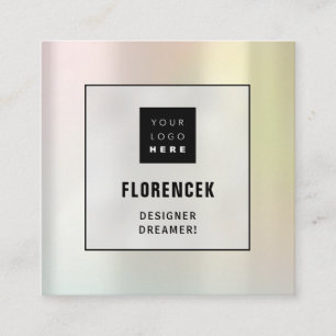 Logo QRCODE Shop Holograph Makeup Minimalism Square Business Card