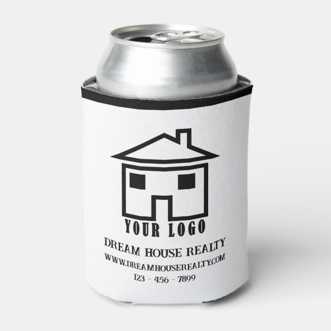 Logo Real Estate Realtor Promotional Giveaways Can Cooler (Can Front)