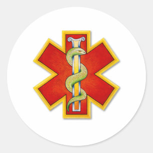 logo Red - Gold ornate Classic Round Sticker