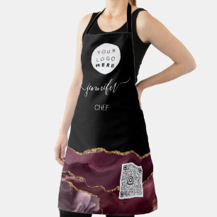 Logo Restaurant Bakery Catering Cake QR Code Apron