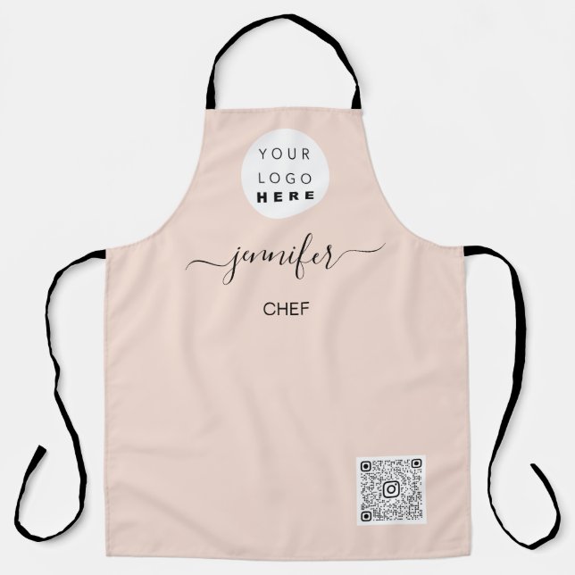 Logo Restaurant Bakery Catering Cake Rose Apron (Front)